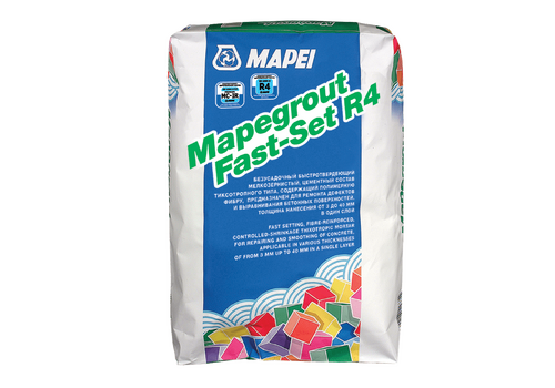 MAPEI Mapegrout Fast-Set R4 быстротвердеющий, армированной фиброй тиксотропный цементный состав класса R4, с компенсированной усадкой для конструкционного ремонта бетона