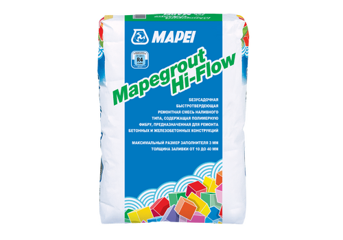 MAPEI  Mapegrout Hi-Flow безусадочная быстротвердеющая ремонтная смесь наливного типа, содержащая полимерную фибру