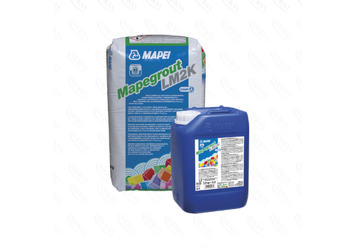 MAPEI Mapegrout LM2K двухкомпонентный тиксотропный вяжущий раствор с низким модулем эластичности и добавлением органического ингибитора коррозии, применяемый для ремонта бетона