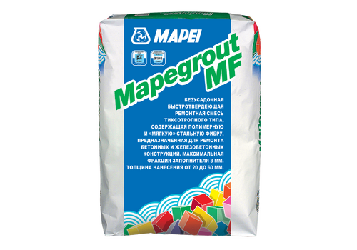 MAPEI Mapegrout MF безусадочная быстротвердеющая ремонтная смесь тиксотропного типа, содержащая полимерную и эластичную стальную фибру