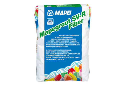 MAPEI Mapegrout SV-R Fiber безусадочная сверхбыстротвердеющая бетонная смесь наливного типа, содержащая полимерную и жесткую стальную фибры