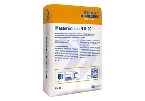 MasterEmaco N 5100 Быстротвердеющая, модифицированная полимерными добавками, армированная фиброй мелкодисперсная смесь для выравнивания бетонной поверхности и ее финишной отделки MasterEmaco N 5100 Быстротвердеющая, модифицированная полимерными добавками, армированная фиброй мелкодисперсная смесь для выравнивания бетонной поверхности и ее финишной отделки